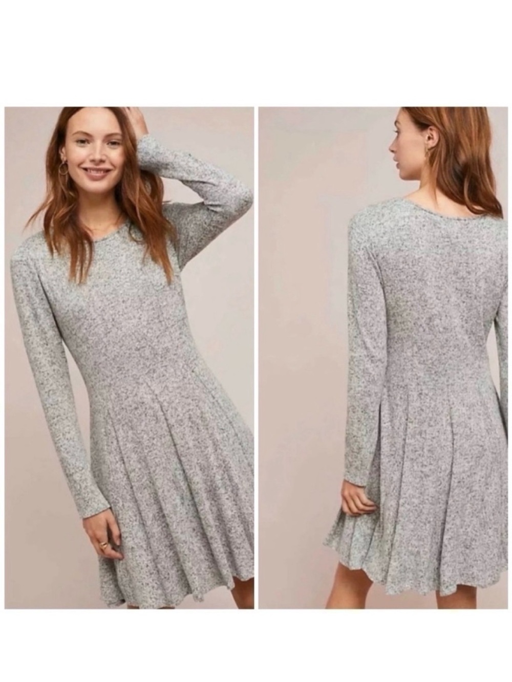 Anthropologie Dolan Gray Neige Piper Long-Sleeve Fit-and-Flare Dress
